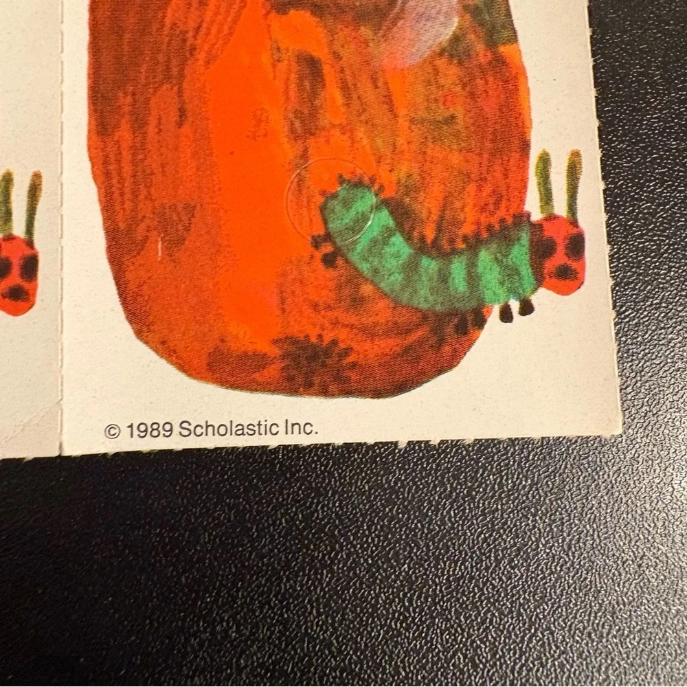 2 Vintage Scholastic 1989 The Very Hungry Caterpillar Stickers